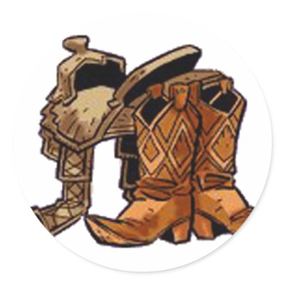 Boots and Saddle Round Stickers by TNMgraphics