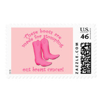 Boots Are Made for Stomping out Breast Cancer Postage Stamp