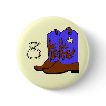 Boots Birthday buttons by PartyPrep Boots Birthday buttons