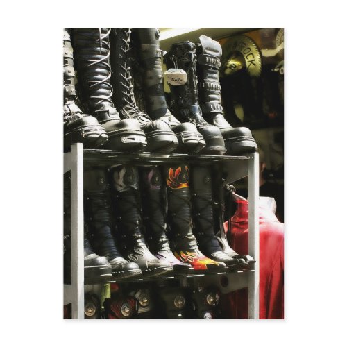 Boots Galore at Camden Markets, London Postcard postcard