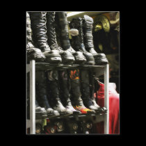Boots Galore at Camden Markets, London Postcard postcards