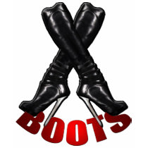 Boots Metal Heel Front and Back Printing Tshirts