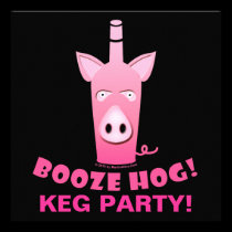 BOOZE HOG COCKTAIL KEG PARTY INVITATION invitations