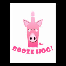  BOOZE HOG POSTCARD postcards