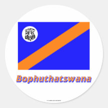 Bophuthatswana Flag with Name Round Stickers