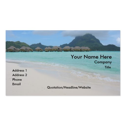 Bora Bora Beach Business Card (front side)