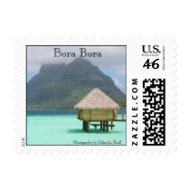 Bora Bora Bungalow Square Stamp
