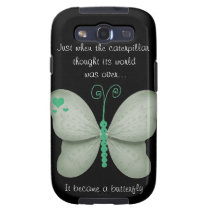 Borboleta preta e verde Samsung inspirador galão casemate cases