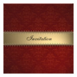 Bordeaux damask invitation card