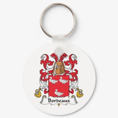 Bordeaux Family Crest Keychains by coatsofarms