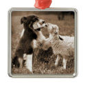 &quot;Border
                                       Collie and Lamb&quot;~Border Collie Ornament