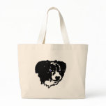 Border collie art: black/white, blue eyes bags