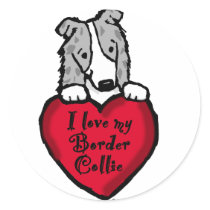 Border Collie (blue merle) Love stickers