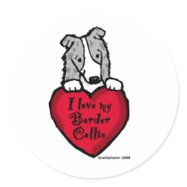 Border Collie (blue merle) Love stickers