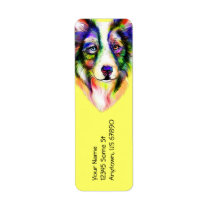 Border Collie Bright vertical Labels labels