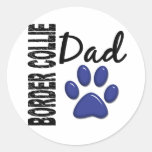 Border Collie Dad 2 Round Stickers