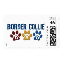 BORDER COLLIE DAD Paw Print Postage Stamp