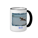Border Collie Dock Diving Mug mugs