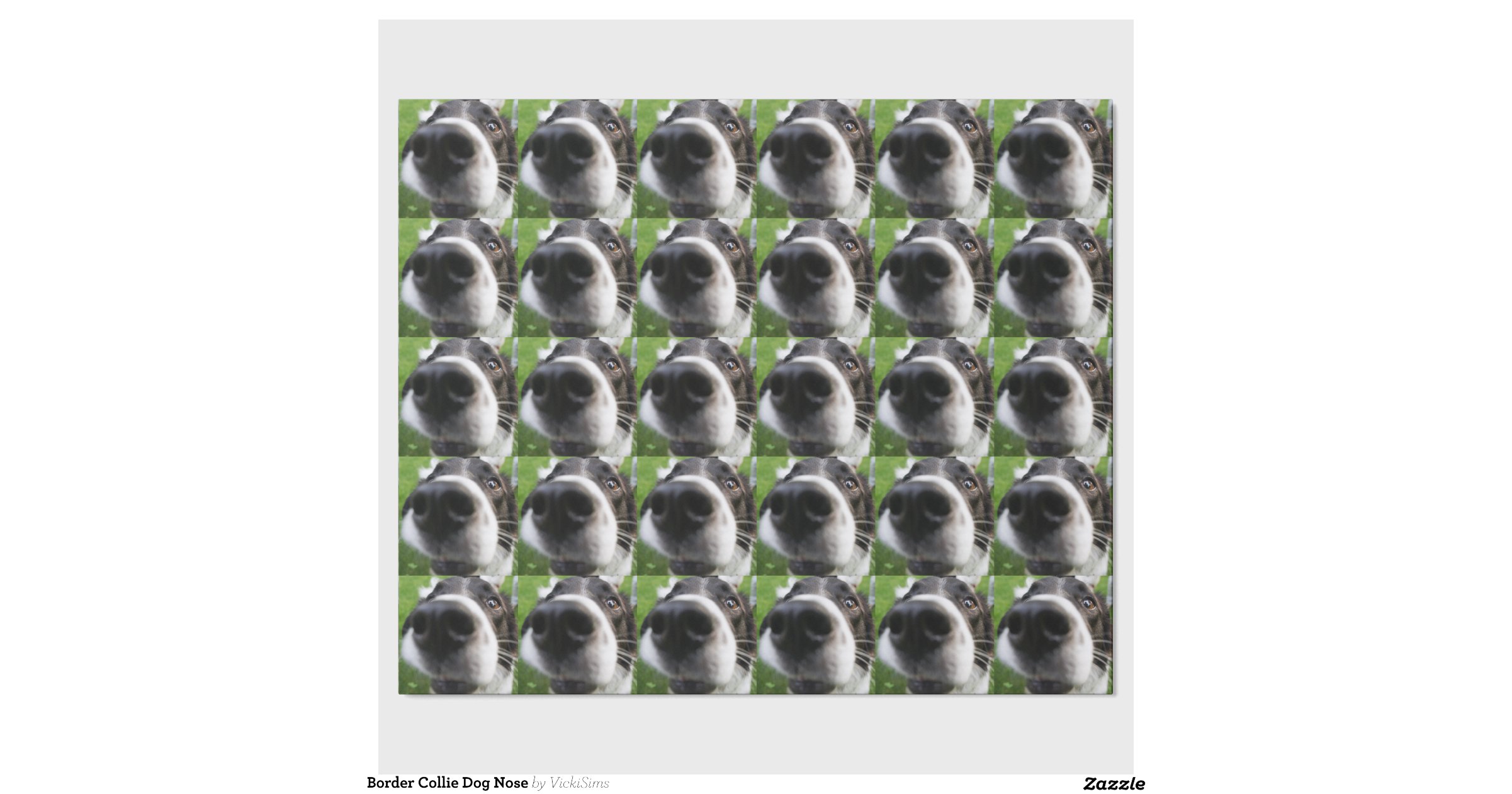 Border Collie Dog Nose Wrapping Paper