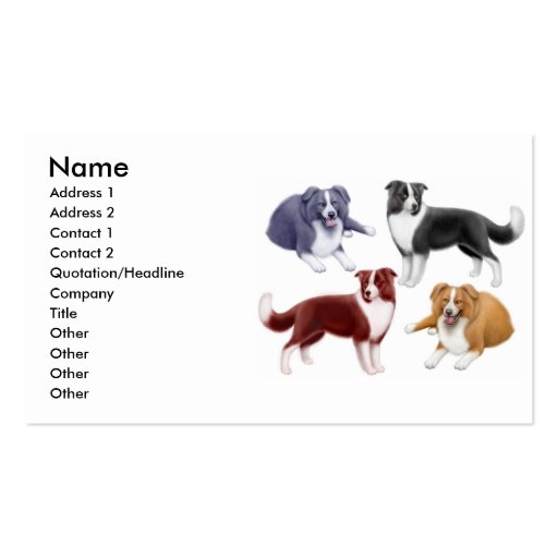 Border Collie Dogs Business Card