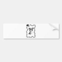 Border Collie Flowers Bumper Stickers