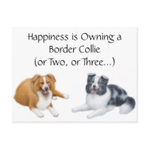 Border Collie Happiness Postcard by twopurringcats Border Collie Happiness Postcard