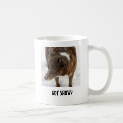 Border Collie In Snow Mug by paintingpiep
