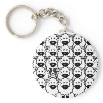 Border Collie in the Sheep Key Chains