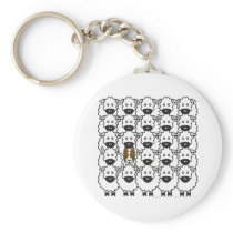 Border Collie in the Sheep Key Chains