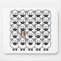 Border Collie in the Sheep Mouse Pads
