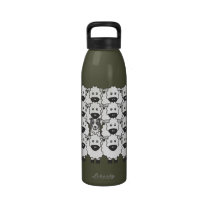 Border Collie in the Sheep water bottles