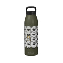 Border Collie in the Sheep water bottles