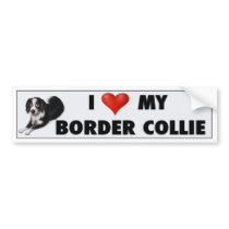 Border Collie Love Sticker bumper stickers by cartoondogs Border Collie Love Sticker bumper stickers