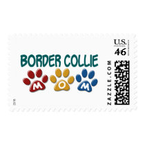 BORDER COLLIE MOM Paw Print 1 Postage Stamp
