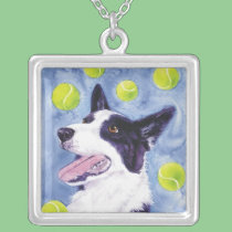 Border Collie Necklace - "Magpie's Gold" necklaces