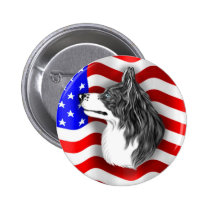 Border Collie Patriot buttons