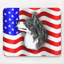 Border Collie Patriot mousepads