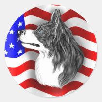 Border Collie Patriot stickers