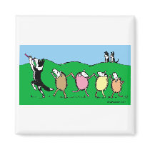 Border Collie Pied Piper Magnet