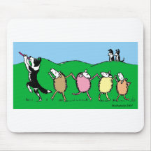 Border Collie Pied Piper Mousepad