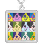 Border Collie Pop Art necklace