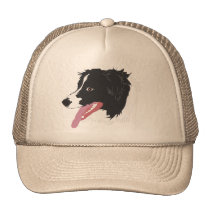 Border Collie Portrait Hat hats