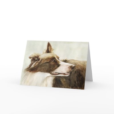 "Border Collie Profile" Art Greeting Card by CharlottesWebArt