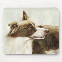 "Border Collie Profile" Dog Art Mouse Pad mousepads