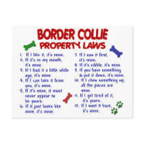 BORDER COLLIE Property Laws 2 postcards