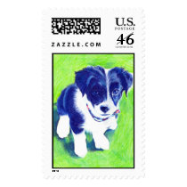 Border Collie Pup in coloured Pencil postage by pencilpetportraits Border Collie Pup in coloured Pencil postage