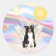 Border Collie Round Stickers