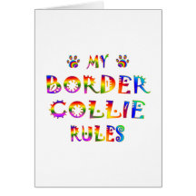 Border Collie Rules Fun Greeting Cards