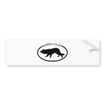 Border Collie Silhouette Black Bumper Sticker bumper stickers