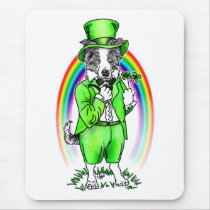 Border Collie St Patrick's Day mousepads